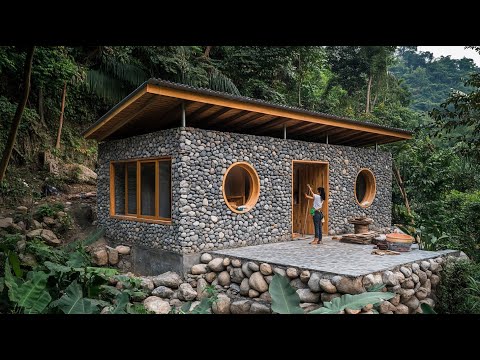 Challenge Building a HOUSE With Small Stones in Nature Start to Finish