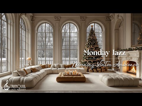 Relaxing Monday Morning Jazz | Soft Winter Jazz Music with The Warmth of Fireplace for Boost Mood