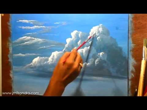 How to Paint Clouds in Acrylic - Instructional Painting Lesson by JM Lisondra