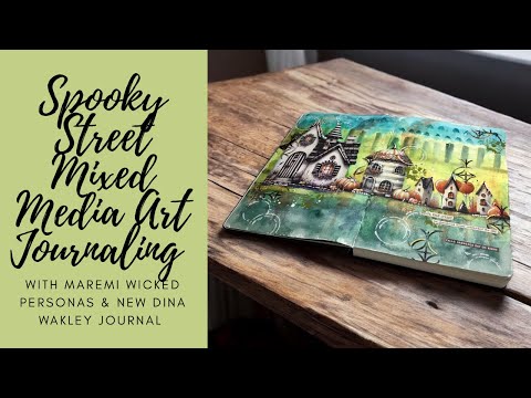 Spooky Street Mixed Media Art Journaling #maremicollagebooks #mixedmediaartjournaling