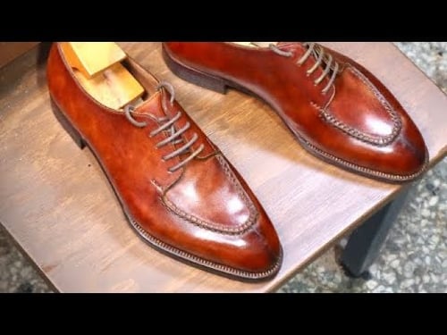 Making Bespoke Derby Shoes from Hand-Dyed Leather