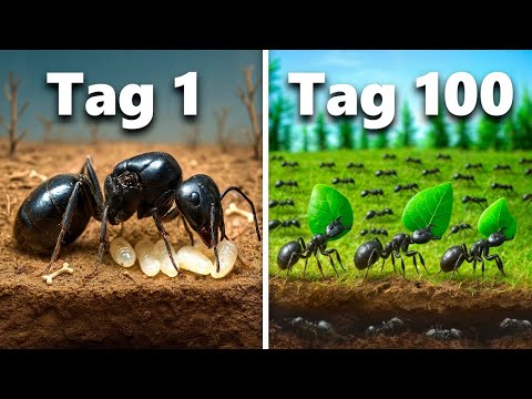 Simulation of an ant colony for 100 days