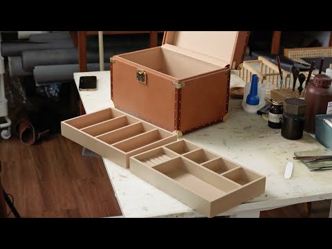Making a Handmade Leather Box Tray | 가죽 상자 내부 트레이 만들기