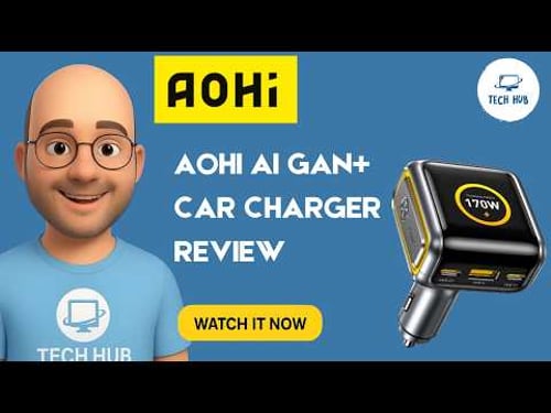 AOHI 170W AI GaN+ Car Charger Review – Charge Devices at the Same Time! ⚡🚗 - Unboxing & Review