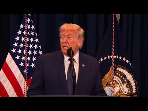 President Donald Trump gives update on US conflict in Iran