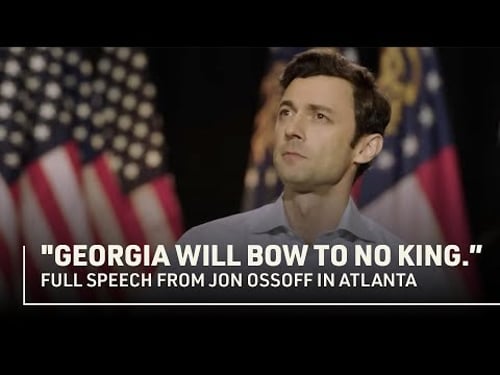 “Georgia will bow to no king.” Full speech from Jon Ossoff in Atlanta: