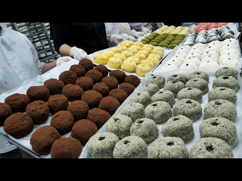크림을 아낌없이 퍼넣은! 인기좋은 크림가득 카스테라 수제도넛 4종 making castella donuts with whipped cream - korean street food