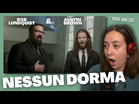 AUSTIN BROWN ROB LUNDQUIST Nessun Dorma | Vocal Coach Reacts (& Analysis) | Jennifer Glatzhofer