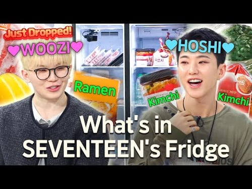 Kimchi Ambassador 💖 Big Eater 🤣 What's In SEVENTEEN HOSHI & WOOZI's Fridge? | Chef & My Fridge