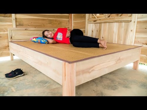 How To Make Wooden Bed, Carpentry Skills To Make Bed | Hoàng Thị Tâm - Free Bushcraft