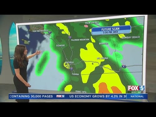 Heavy rain to fall across San Diego County on Christmas Eve