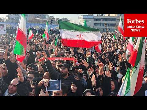 Thousands In Tehran's Enghelab Square Mourn Death Of Iran's Supreme Leader Ayatollah Khamenei