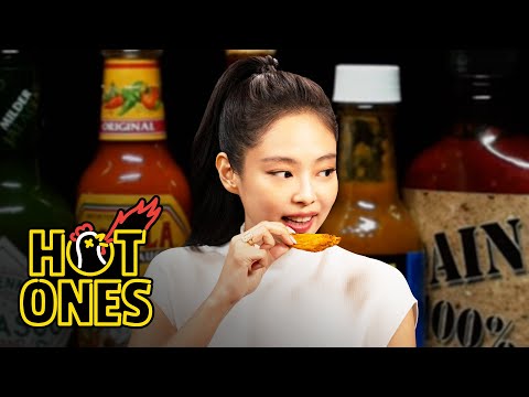 JENNIE Cries For Help While Eating Spicy Wings | Hot Ones