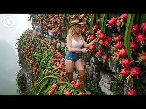 INCREDIBLE Dragon Fruit Harvesting And Production: How to Dragon Fruit Juice in Factory?