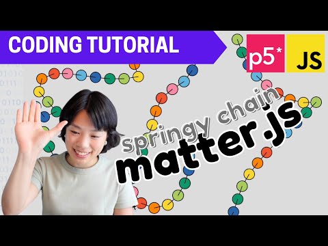 p5.js Coding Tutorial | Springy Chain with matter.js 🔗