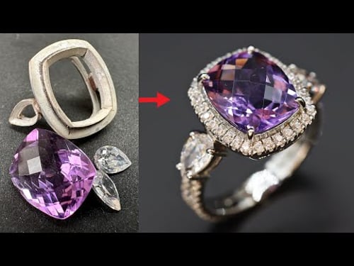 how to make a fancy amethyst silver ring for ladies - Custom Made amethyst ring