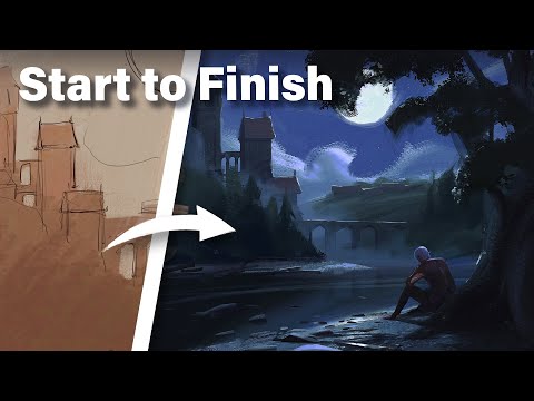 How I Paint a Realistic Night Environment in Just under 2 Hours