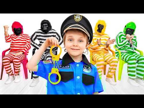 Dasha Police Adventures with Five Monkeys | Kids Police Story & Fun Adventures 👮♀️🐒