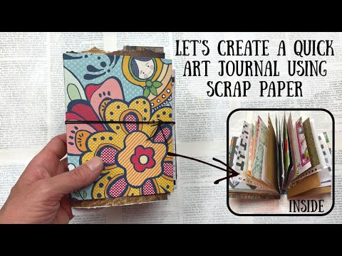 Make a quick Art Journal using paper scraps | Tutorial | 🦋 Shanouki Art 🦋🧿