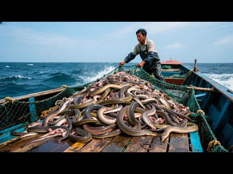 阿杰第一次放排钩居然捅了鳗鱼窝,850枚鱼钩上的鱼装满活鱼仓,轻松日入上万!【岛民阿杰】