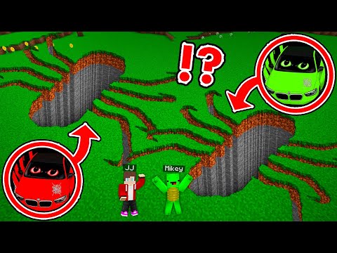 JJ and Mikey Found THE SCARY BMW JJ and Mikey CAR PIT in Minecraft !