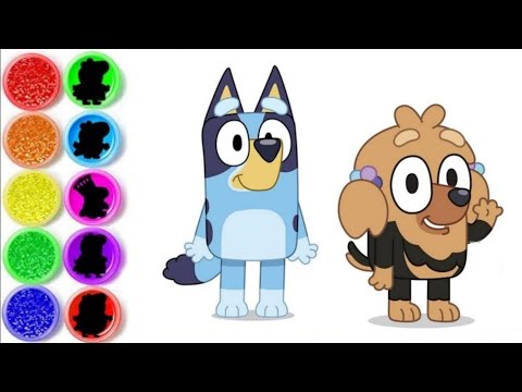 Drawing and colouring Bluey characters Missy