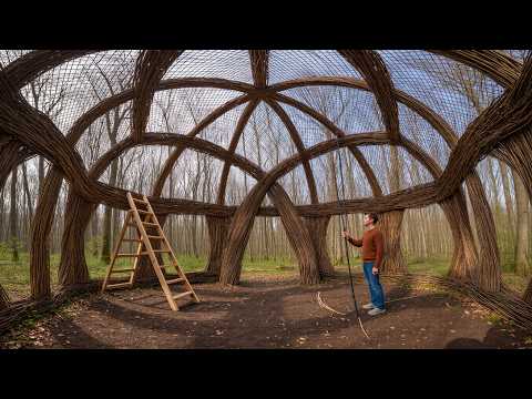 From Sticks to Shelter | Man Builds Forest Hideout from Hazel | @classyoutube9113