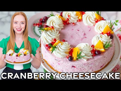 No-Bake Cranberry Orange Cheesecake - Perfect for the holidays!
