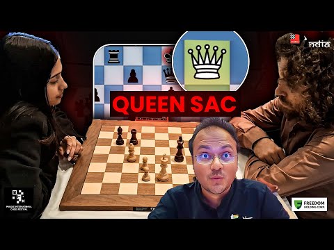 Divya Deshmukh's beautiful queen sacrifice against 2580 rated Stamatis