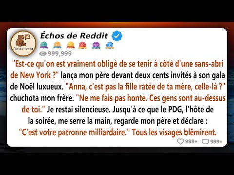 Mon père m'a traitée de « sans-abri » lors d'un gala de luxe - puis le PDG a dit : « c'est votre...