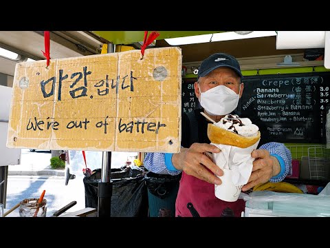 300 crepes sold per day!! Delicious Korea famous grandpa’s street crepe / Korean street food