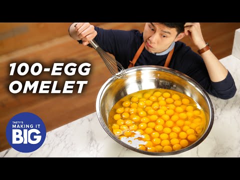 I Made A Giant 100-Egg Omelet • Tasty