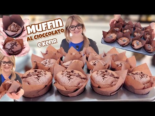 MUFFIN AL CIOCCOLATO con CUORE MORBIDO impasto allo yogurt FACILI e VELOCI
