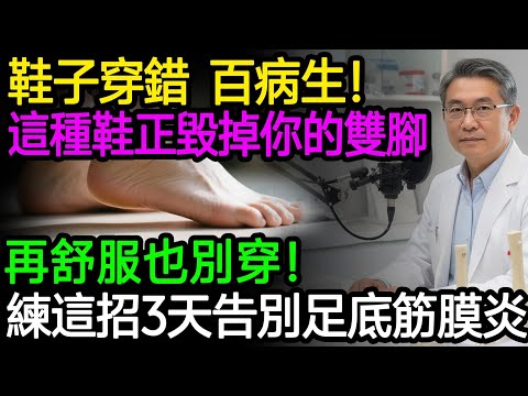 足底筋膜炎的元兇找到了!足踝外科醫師揭秘!這種鞋子正在「毀掉」你的雙腳!這4款鞋再舒服也別穿!練這招3天告別腳跟痛!#足底筋膜炎 #扁平足 #拇指外翻 #腳跟痛 #樂享養生