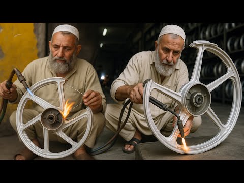 How We Repaired a Severely Bent Motorcycle Wheel | Alloy Rim Welding & Restoration