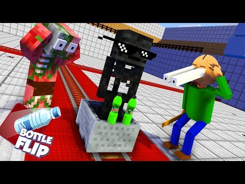 BALDI'S BASICS & BOTTLE FLIP CHALLENGE and Stupid Jokes in Minecraft