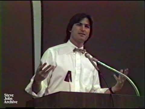 A 28-year-old Steve Jobs gives a talk at the 1983 International Design Conference in Aspen