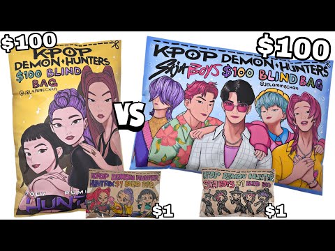 HUNTRIX vs SAJA BOYS | $1 vs $100 KPOP DEMON HUNTERS BLIND BAG | ASMR Paper Squishy |JelamineChan