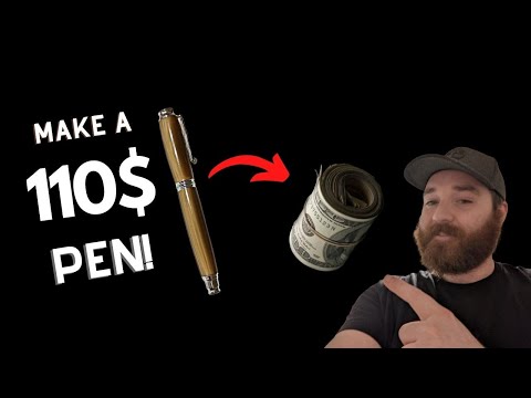 I made a 110$ PEN! - wood turned pen on a lathe!