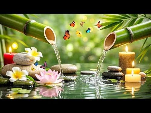 Relaxing Music for Deep Sleep 🌿Soothing Bamboo Water Sounds & Relaxing Nature Ambience for Calm Mind