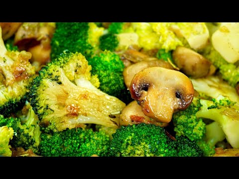 Broccoli has never been prepared so deliciously. Broccoli with mushrooms in garlic sauce. 2 recipes