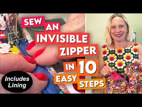 How to sew an invisible zipper. Detailed tutorial including lining. (Also called concealed zip)