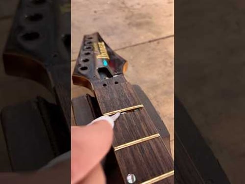 Perfect golden frets for Japanese Ibanez guitar