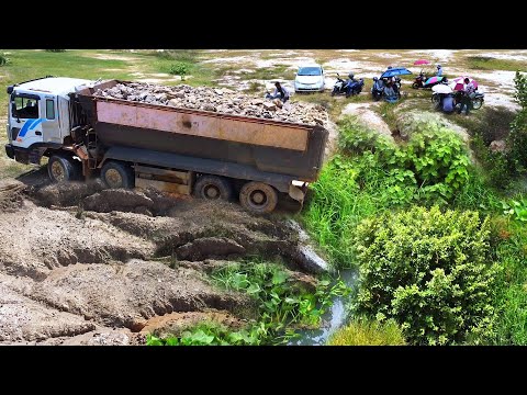 First Start Amazing PROJECT!! LANDFILL Delete Deep Land Use SHANTUI C3 Bulldozer & 25Ton Truck.