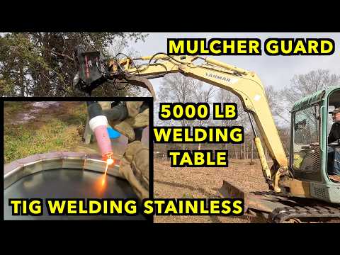I Built A 5000lb Adjustable Lift Table & TIG Weld A Stainless Excavator Guard