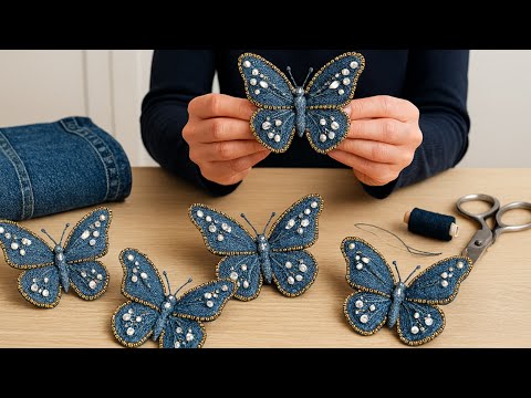 DIY Denim Butterflies โ ๐ฆUpcycle Old Jeans into Gorgeous Decor