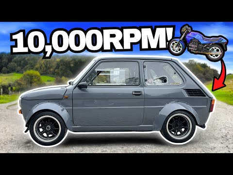 He Put a 10,000RPM BMW Bike Engine into a Fiat 126!