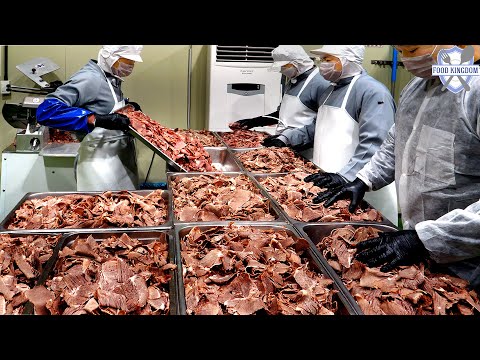 거대한 5톤 가마솥! 하루 20,000개 만드는 어린이용 곰탕 대량생산 / Giant pot! Korean traditional Ox bone soup factory