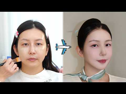 ASMR🌙 Korean Cabin Crew Makeup & Hair | Relaxing No Talking Sleep Aid | Seoul Cheongdam
