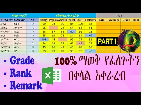 Excel – Grade Report | የተማሪዎች ውጤት አሰራር በቀላሉ ክፍል አንድ - Zizu Demx